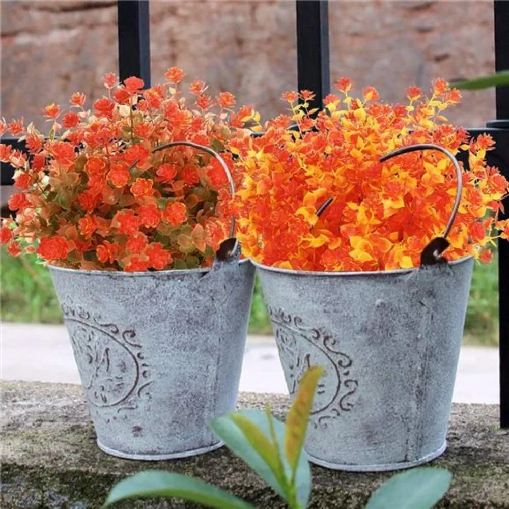 6 Bundles Artificial Fall Flowers No Fade Faux Autumn Plants Fake Indoor Outdoor - Picture 6 of 7